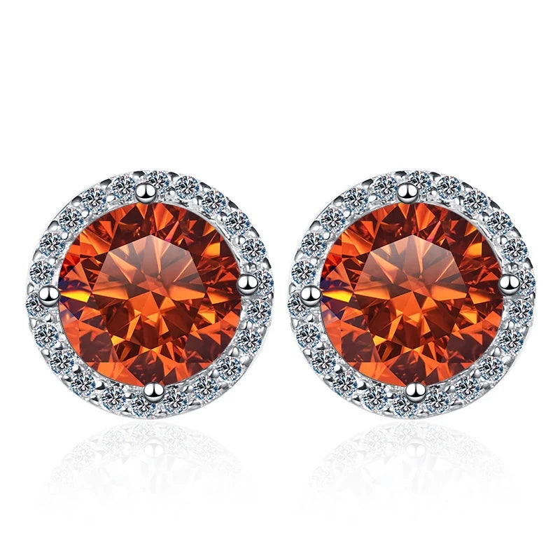 Moissanite Stud Earrings 0.8ct D Color 925 Sterling Silver 18K White Gold