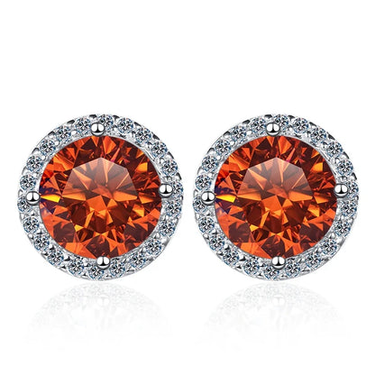 Moissanite Stud Earrings 0.8ct D Color 925 Sterling Silver 18K White Gold