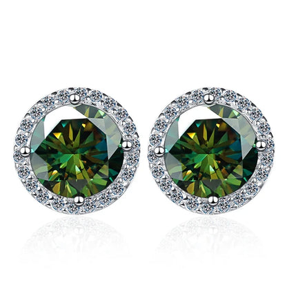 Moissanite Stud Earrings 0.8ct D Color 925 Sterling Silver 18K White Gold