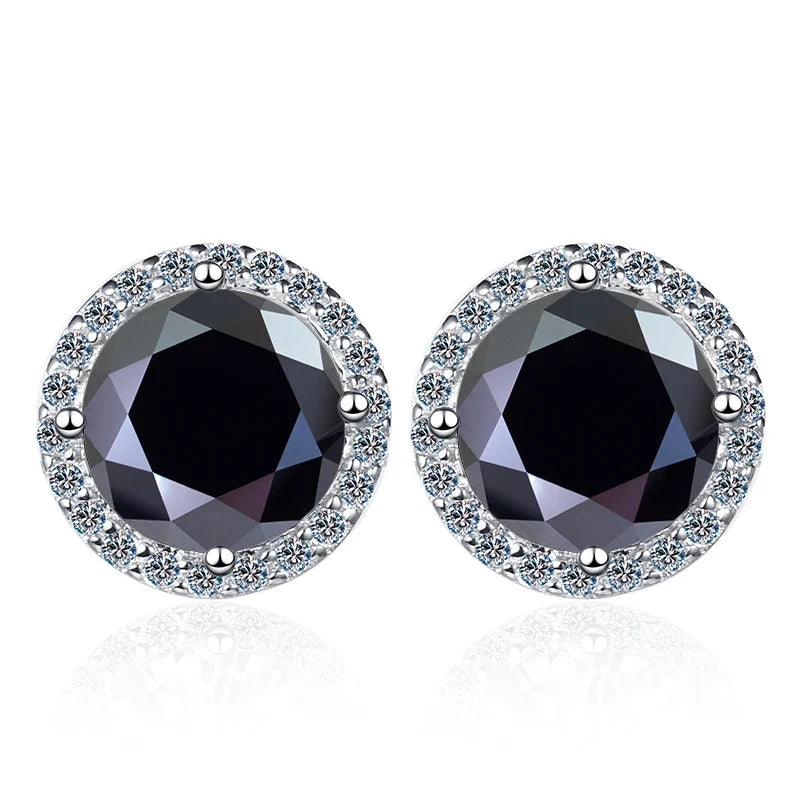 Moissanite Stud Earrings 0.8ct D Color 925 Sterling Silver 18K White Gold