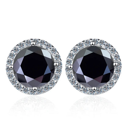 Moissanite Stud Earrings 0.8ct D Color 925 Sterling Silver 18K White Gold