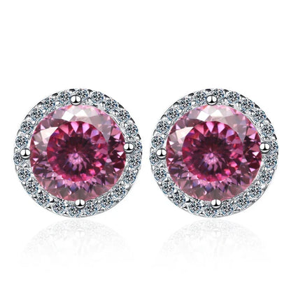 Moissanite Stud Earrings 0.8ct D Color 925 Sterling Silver 18K White Gold