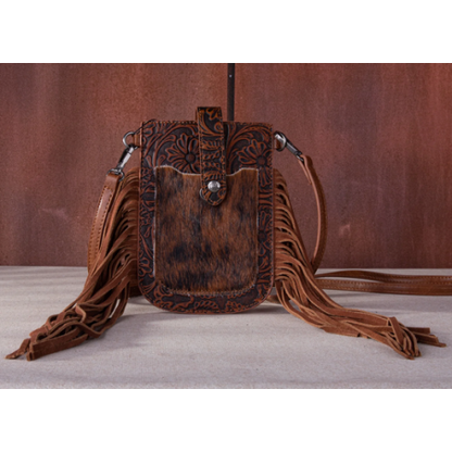 Montana West Hair-on Cowhide Fringe Phone Crossbody