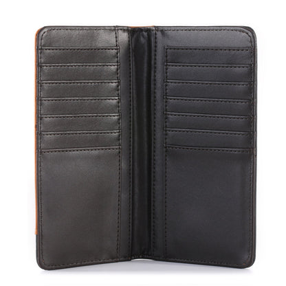 Men’s Long Embossed Floral PU Leather Bifold Wallet