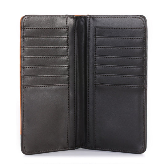 Men’s Long Embossed Floral PU Leather Bifold Wallet