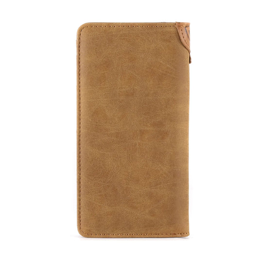 Men’s Long Embossed Floral PU Leather Bifold Wallet