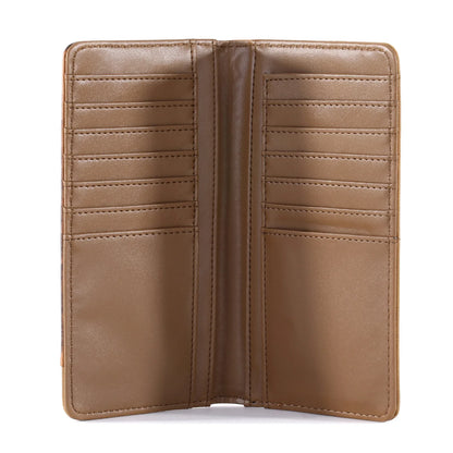 Men’s Long Embossed Floral PU Leather Bifold Wallet