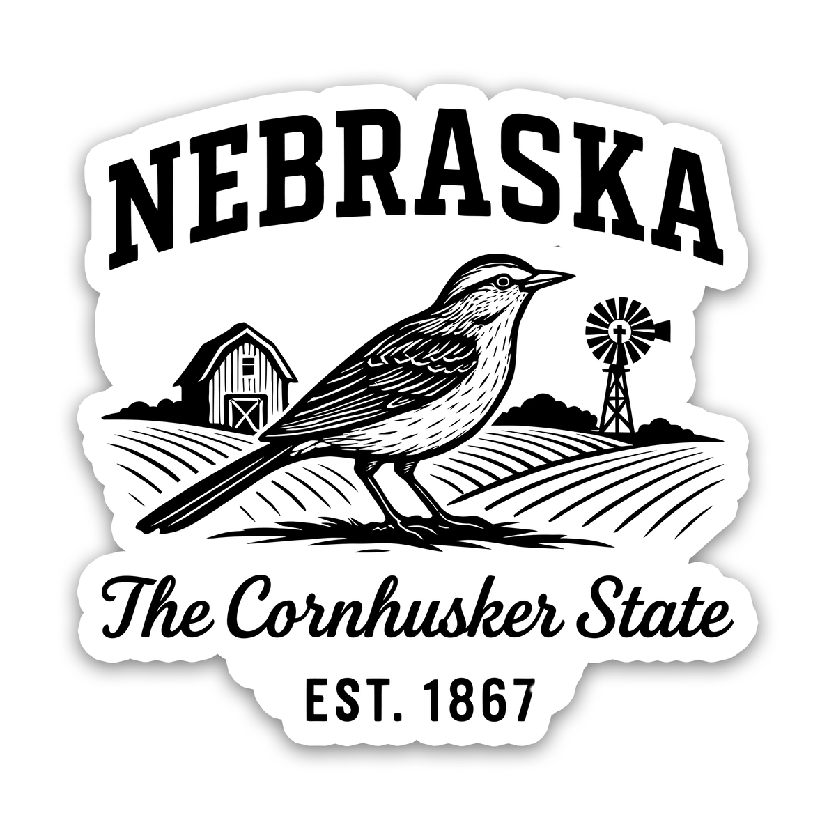 Nebraska Sticker - The Cornhusker State