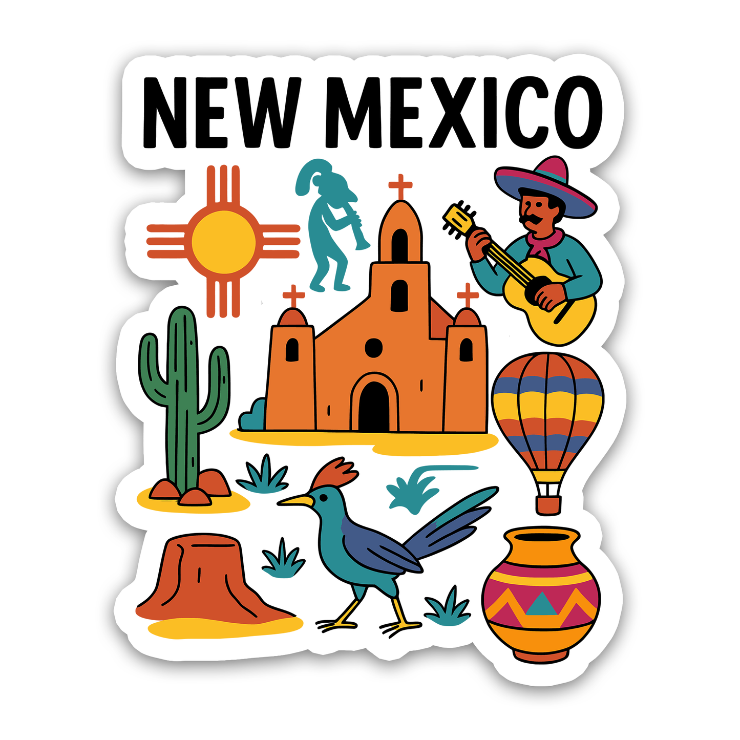 New Mexico State Icons Sticker