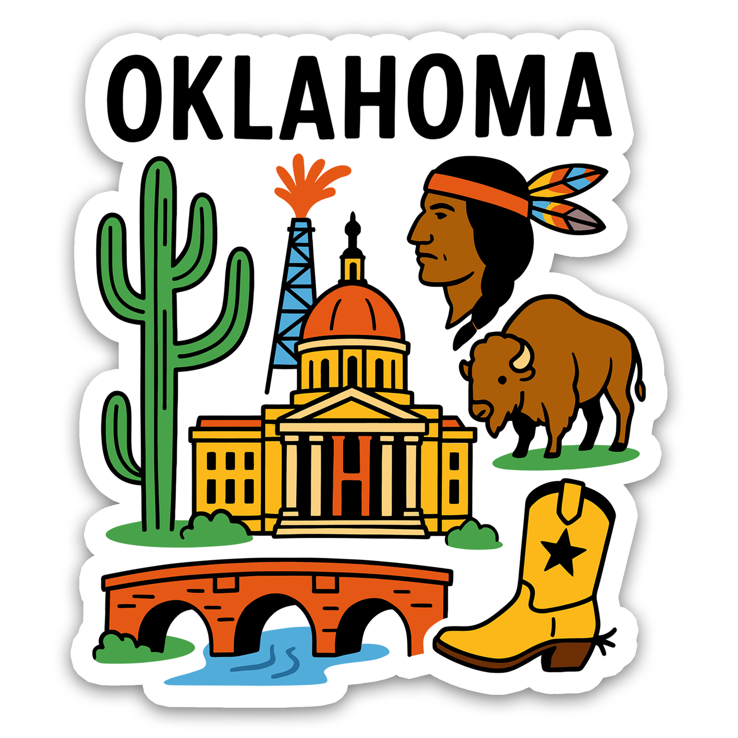 Oklahoma State Icons Sticker