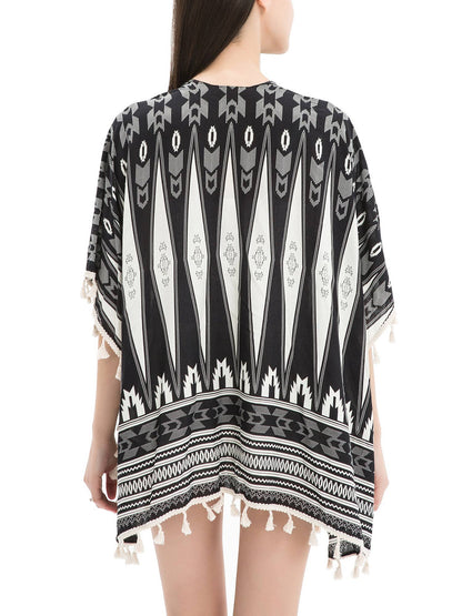 Women's Beach Cover Up Viscose Kimono Tribal