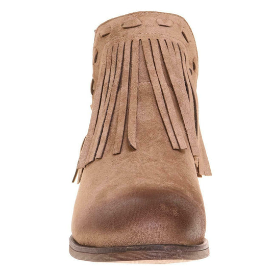 Pierre Dumas Dylan Taupe Fringe Bootie