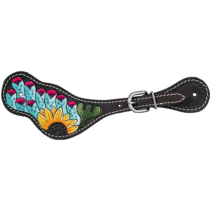 Tough 1 Sunflower and Blue Cactus Spur Straps - Ladies