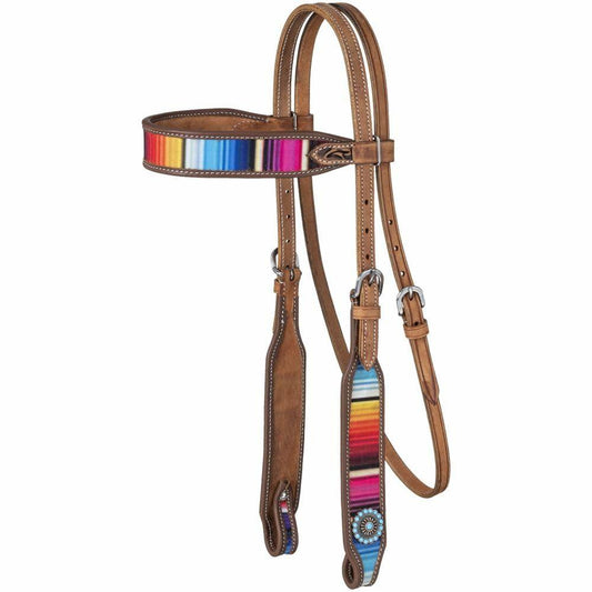 Tough 1 Serape Print Browband Headstall Light Oil