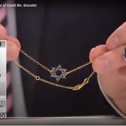 Rarities HSN White Zircon Star of David 8in Bracelet