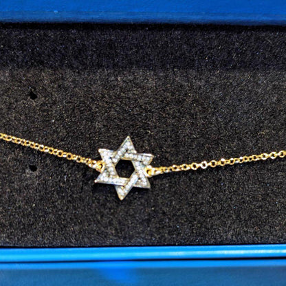 Rarities HSN White Zircon Star of David 8in Bracelet