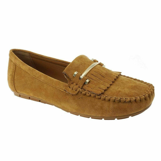 Pierre Dumas Moccasins with fringed top - Bethany