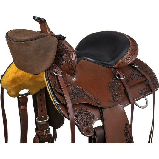 TOUGH1 SOFT LEATHER SADDLE POUCH