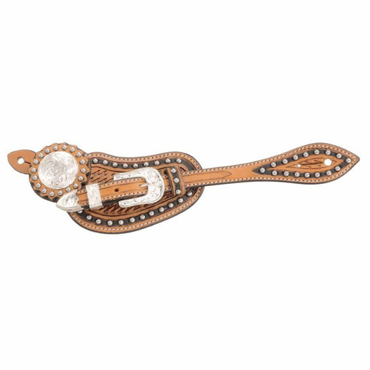 Tough 1 Mens Two Tone Spur Straps w. Silver Lt Oil