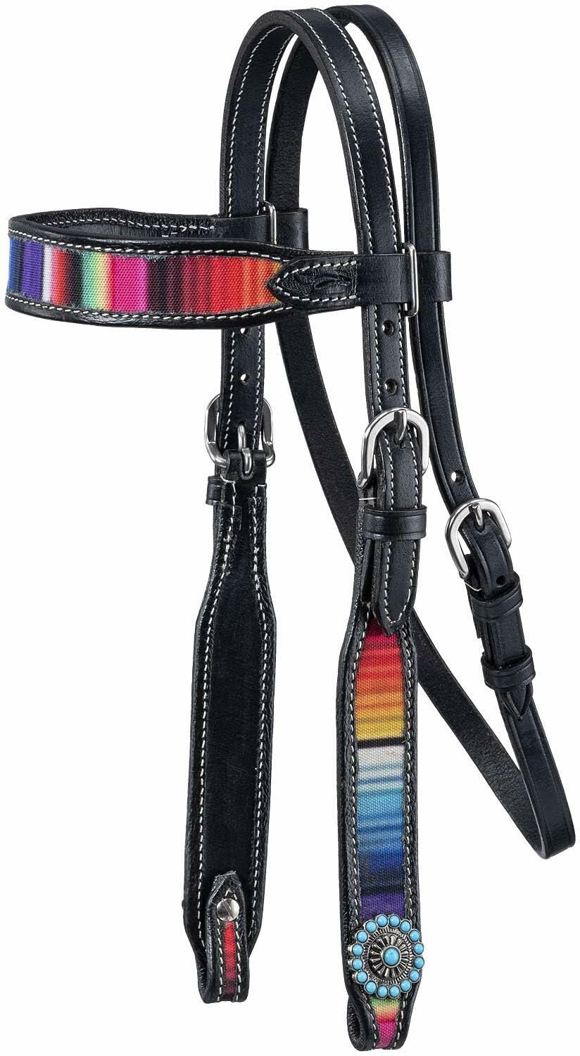 Tough 1 Serape Print Mini Brow Headstall Black