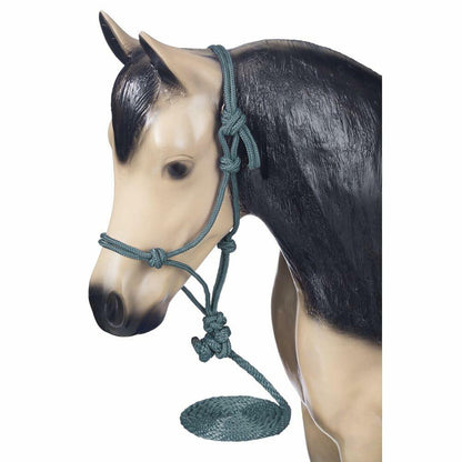 Tough1 Miniature Poly Rope Halter with Lead - Hunter Green - Large