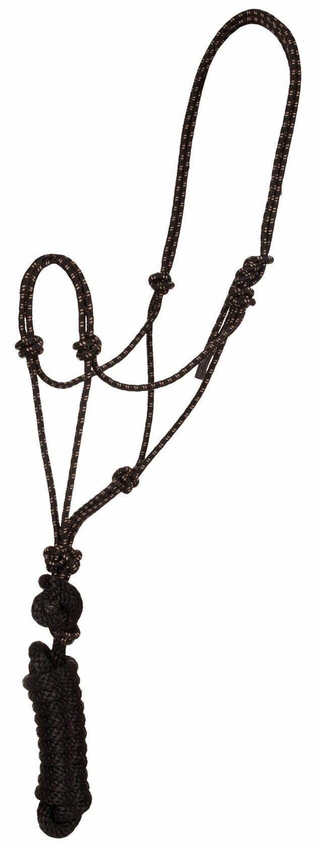 Mustang Rope Halter with Lead Black/Tan