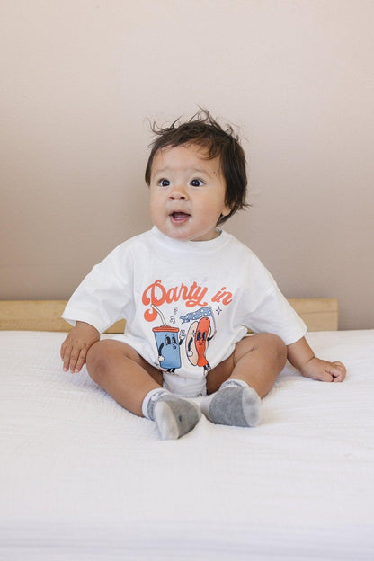 Party in the USA Graphic Tee or T-Shirt Romper