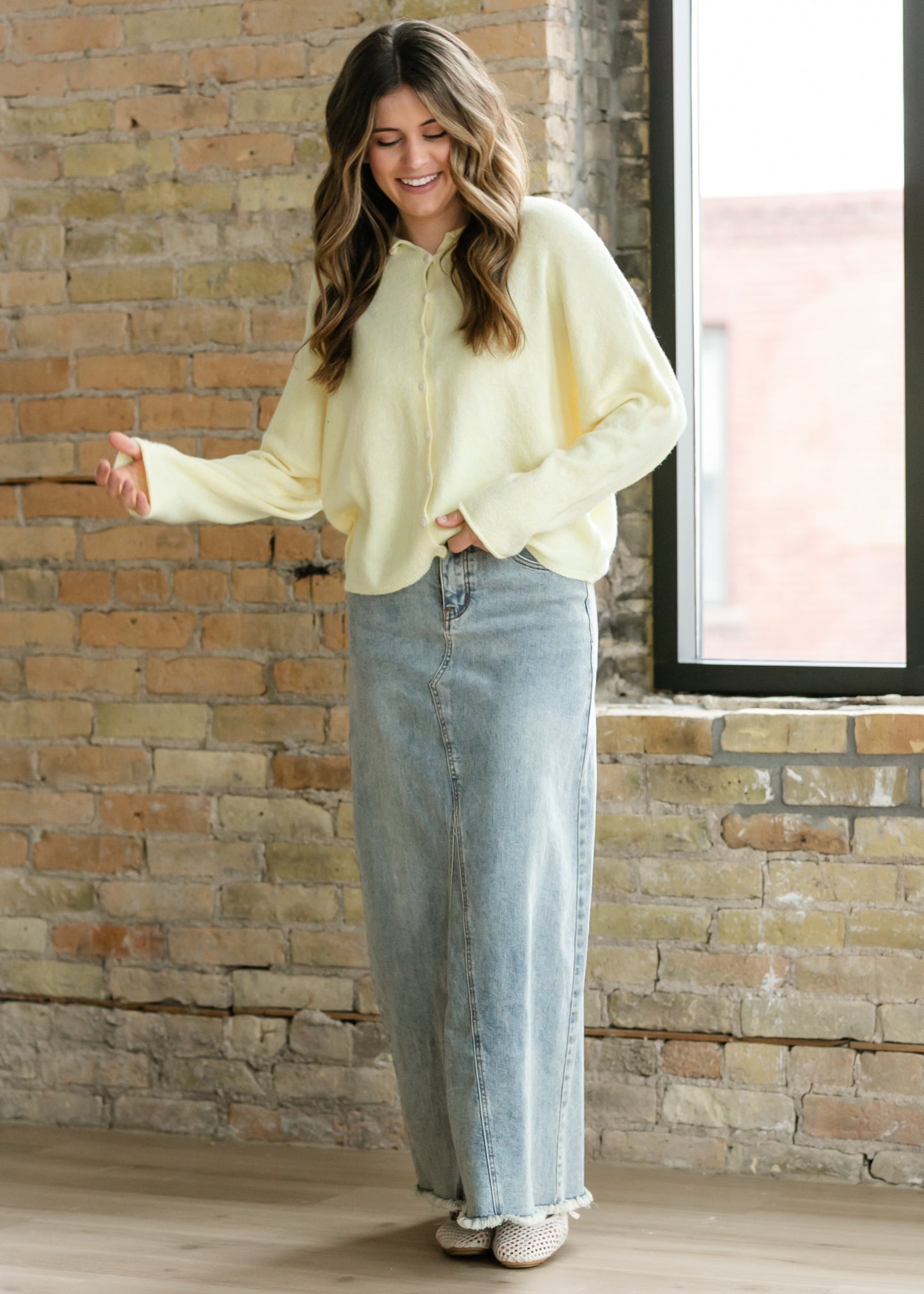 Piper A-line Long Denim Maxi Skirt - FINAL SALE
