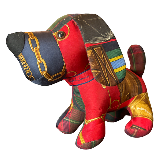 Equestrian Vintage Silk Scarf Loyal Puppy