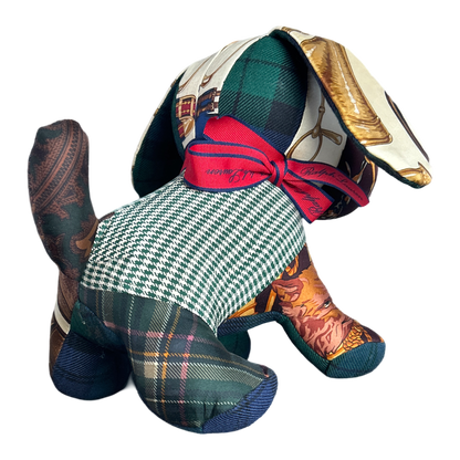 Equestrian Vintage Silk Scarf Loyal Puppy