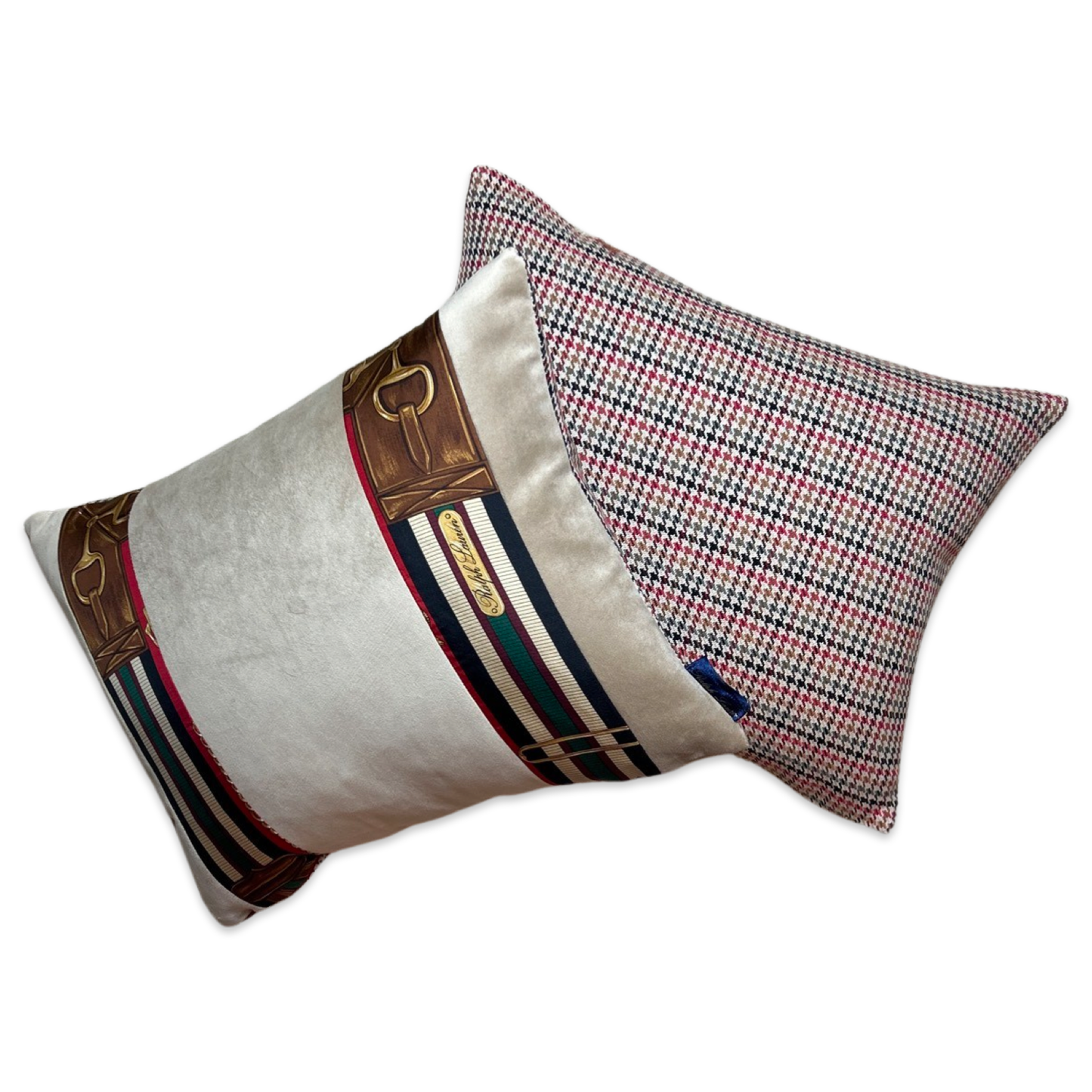 Equestrian Red Vintage Silk Scarf Pillows