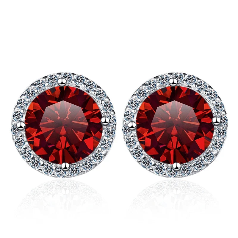 Moissanite Stud Earrings 0.8ct D Color 925 Sterling Silver 18K White Gold