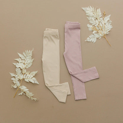 Ribbed Bamboo Leggings for Kids - Multiple Colors