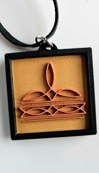 3D Print Picture Necklace on Deerskin Leather Western Bootstitch Made in America