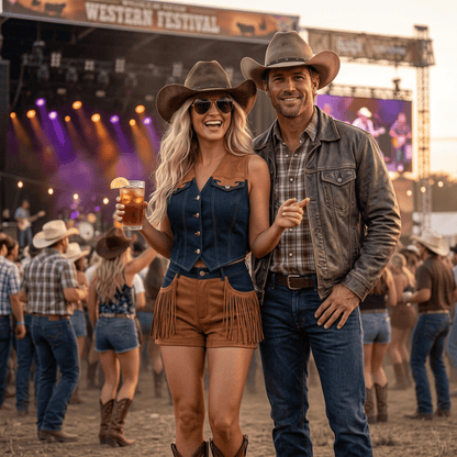 Giddy Up Cowgirl Fringe Vest Shorts Set Outfit
