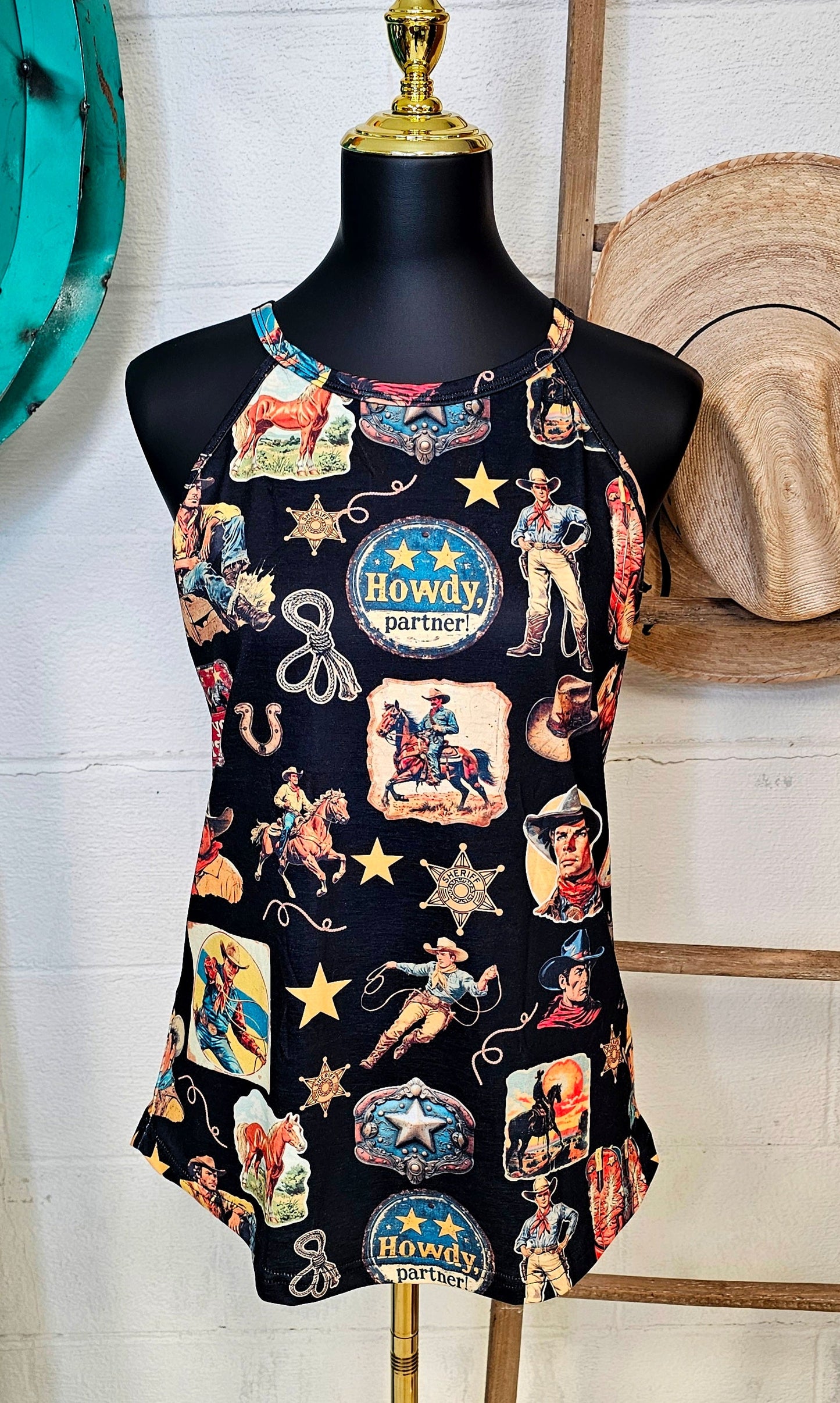 Baha Ranch Vintage Cowboy Collage Tank Top old one