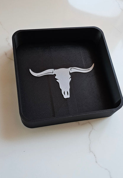 Baha Ranch 3d Print Western Longhorn Cowboy Cowgirl Accessory Tooled Tray