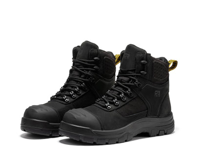 ROCKROOSTER Stowe Black 7 inch Composite Toe Leather Work Boots CP212BK