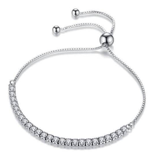 Round Cut Swarovski Elements Crystal Adjustable Tennis Bracelet