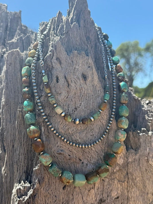 Sage Canyon Stone Beaded Chain Necklace