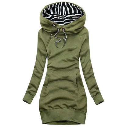 Casual Sweater Dress - Slim Fit Long Sleeve Pullover Sweatshirt