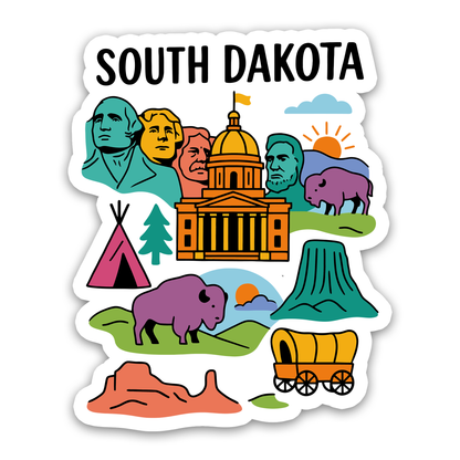 South Dakota State Icons Sticker