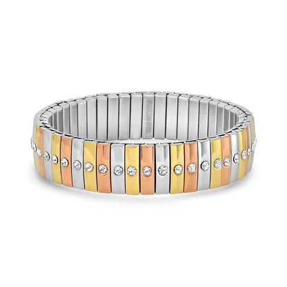 Steel by Design Stainless Tri-Color Stretch Bracelet