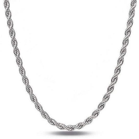 Sterling Silver 1.3mm Rope Twisted Link Chain Necklace