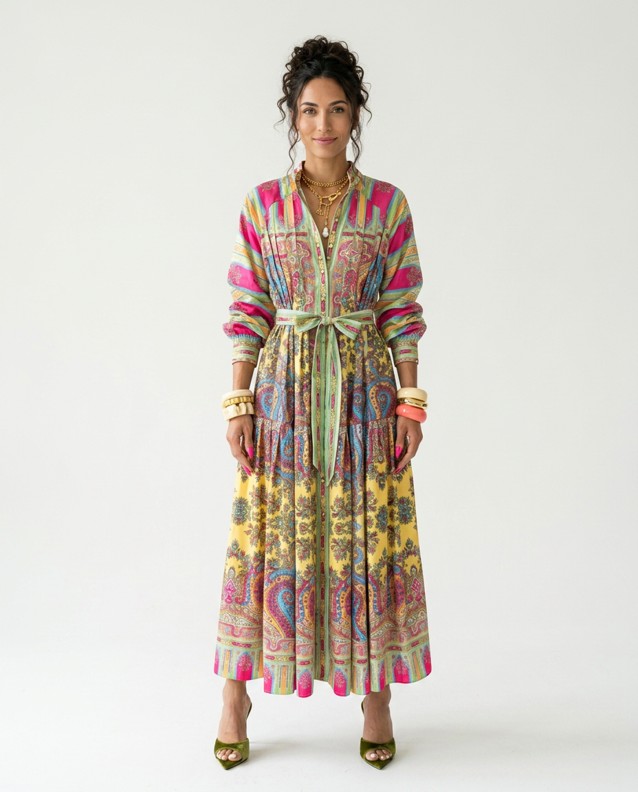 Radiant Floral Boho Maxi Dress