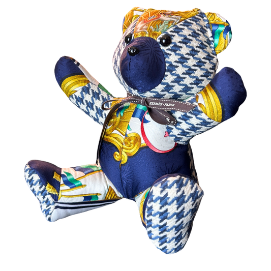 Luna Park Vintage Silk Scarf Tender Teddy Bear