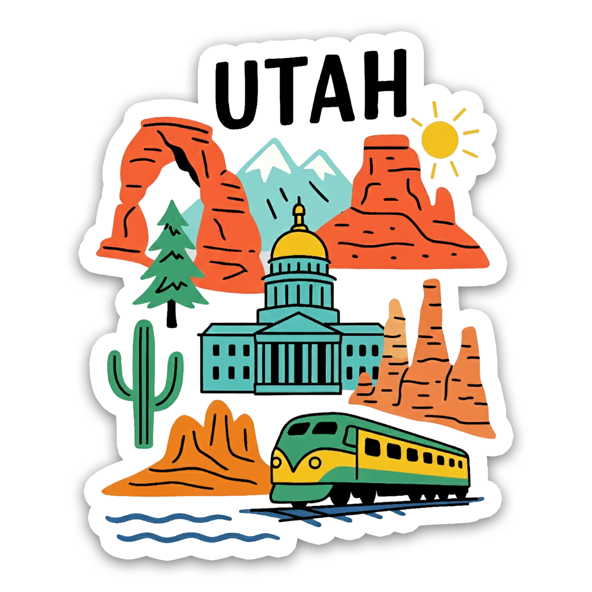 Utah State Icons Sticker
