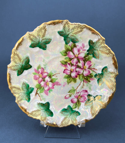 Vintage Metasco Tea Cup and Saucer, Cherry Blossom Iridescent Set