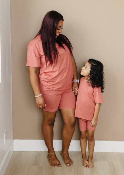 Women's Bamboo Tee & Bike Shorts - sold as separates