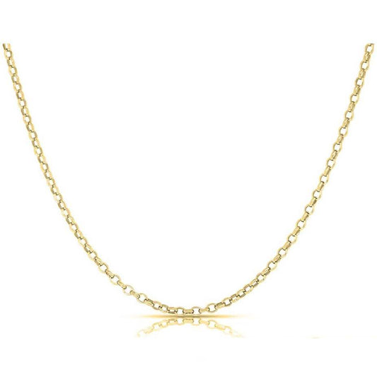 Women's Italian Rolo Link Chain in Solid Sterling Silver